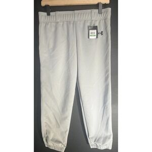 Under Armour Tapered Fit Stretch Baseball Utility Pants Gray,  Youth Size L  NWT